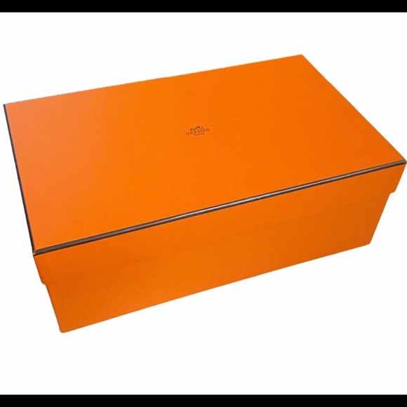 3 pc Hermes Shoes Box Gift empty Ribbon Scarf Storage Replacement Sneakers - Picture 6 of 9